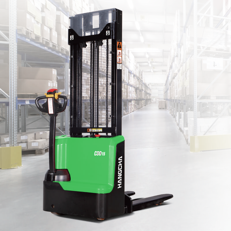 Transpalet elecric cu catarg Hangcha CDD15-WS verde