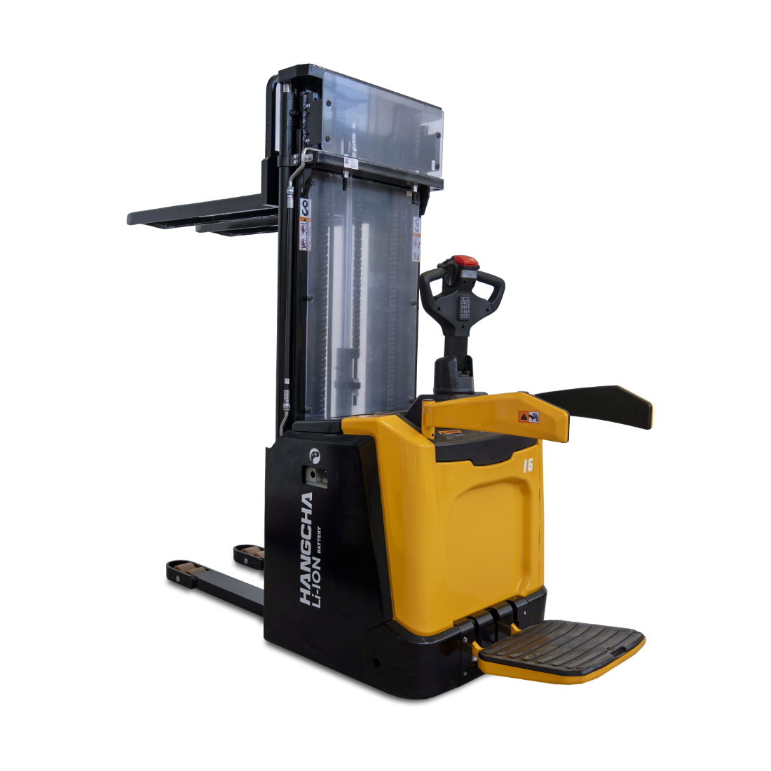 Transpalet electric cu catarg CDD12, galben